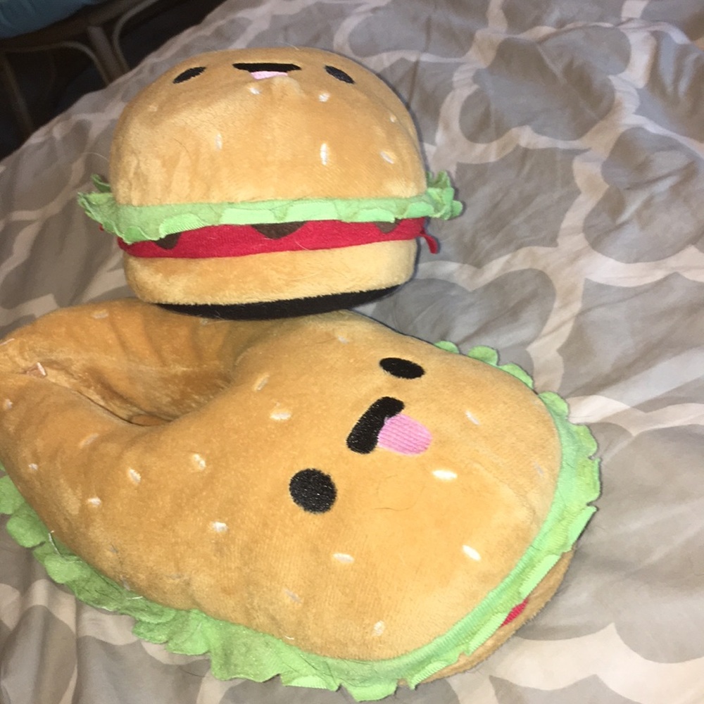 comfy hamburger slippers